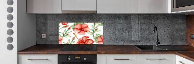 Glazen achterwand keuken Tropische bloemen