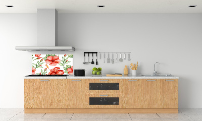 Glazen achterwand keuken Tropische bloemen