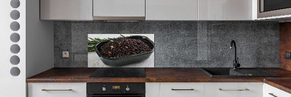 Spatscherm keuken Wilde rijst in een kom