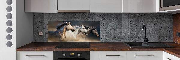 Achterwand keuken Paarden in galop