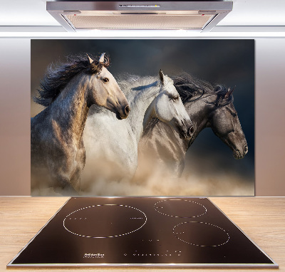 Achterwand keuken Paarden in galop
