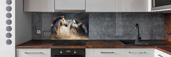 Achterwand keuken Paarden in galop