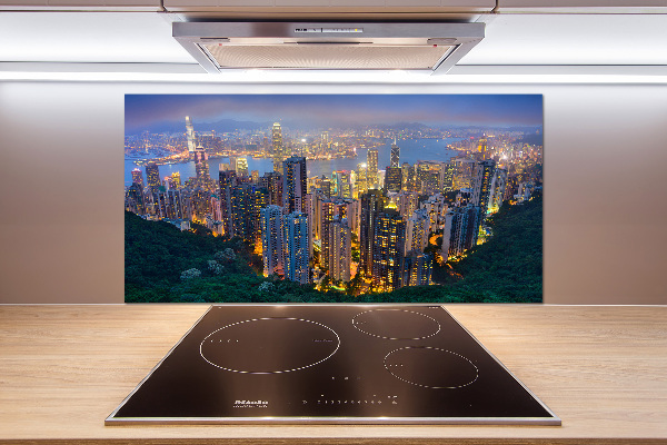 Keuken achterwand Hong Kong 's nachts