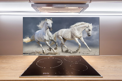 Spatscherm keuken Witte paardenstrand