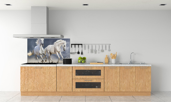 Spatscherm keuken Witte paardenstrand