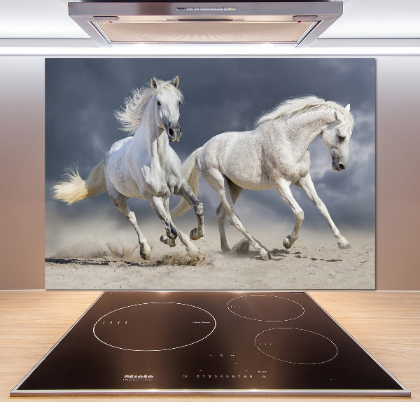 Spatscherm keuken Witte paardenstrand