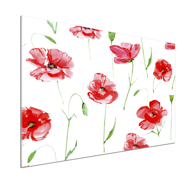 Achterwand keuken Klaprozen