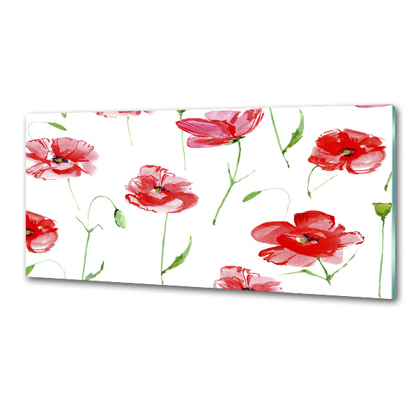 Achterwand keuken Klaprozen