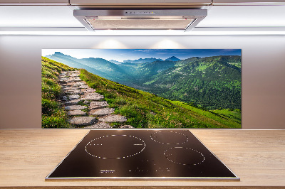 Glazen achterwand keuken Wandelpad in het Tatragebergte