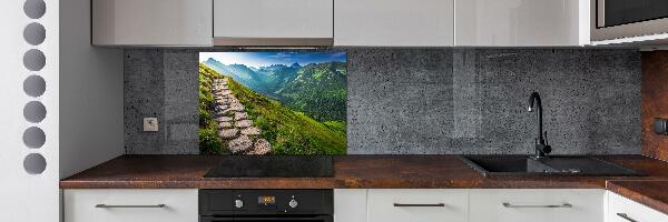 Glazen achterwand keuken Wandelpad in het Tatragebergte