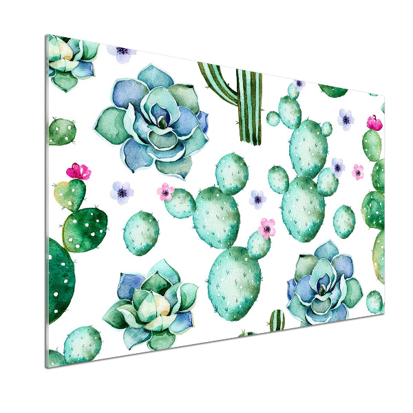 Glazen achterwand keuken Cactussen