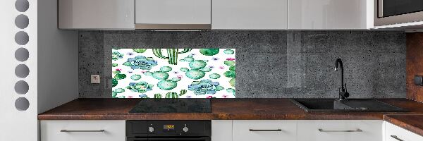 Glazen achterwand keuken Cactussen