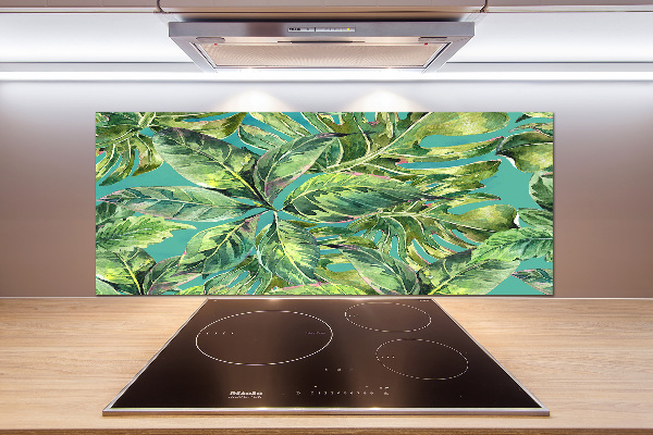 Spatscherm keuken Tropische bladeren