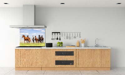 Glazen achterwand keuken Paarden in galop