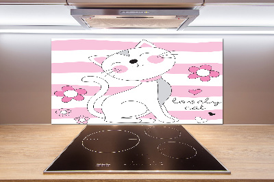 Keuken achterwand Witte kat