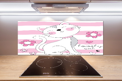 Keuken achterwand Witte kat