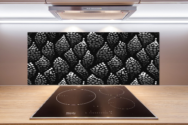 Glazen achterwand keuken Zwart-witte stippen