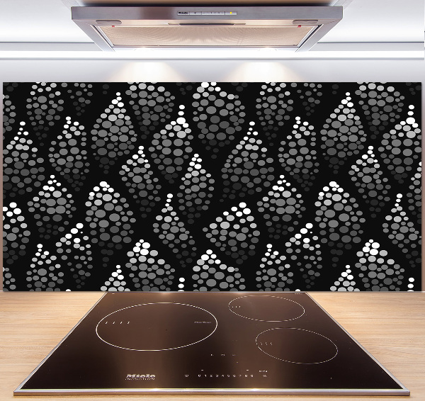 Glazen achterwand keuken Zwart-witte stippen