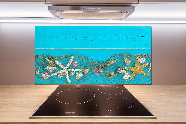 Glazen achterwand keuken Zeesterren en schelpen