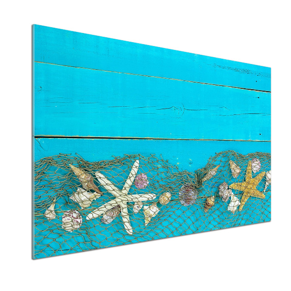 Glazen achterwand keuken Zeesterren en schelpen