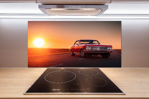 Glazen achterwand keuken Rode auto