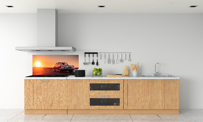 Glazen achterwand keuken Rode auto