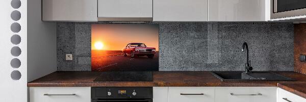 Glazen achterwand keuken Rode auto