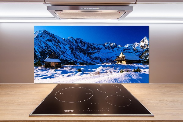 Glazen achterwand keuken Huizen in het Tatragebergte