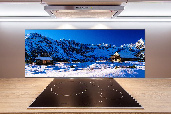 Glazen achterwand keuken Huizen in het Tatragebergte