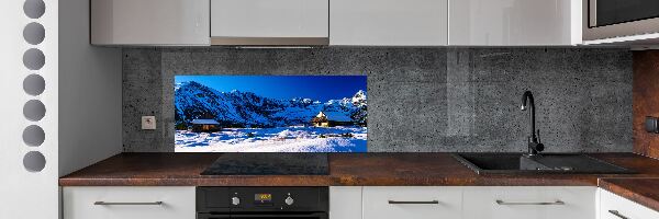 Glazen achterwand keuken Huizen in het Tatragebergte