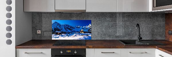 Glazen achterwand keuken Huizen in het Tatragebergte