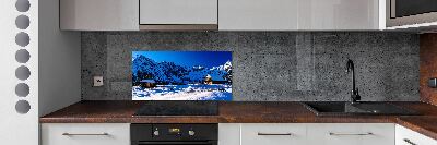 Glazen achterwand keuken Huizen in het Tatragebergte