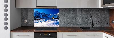 Glazen achterwand keuken Huizen in het Tatragebergte