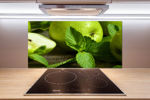 Glazen achterwand keuken Groene appels