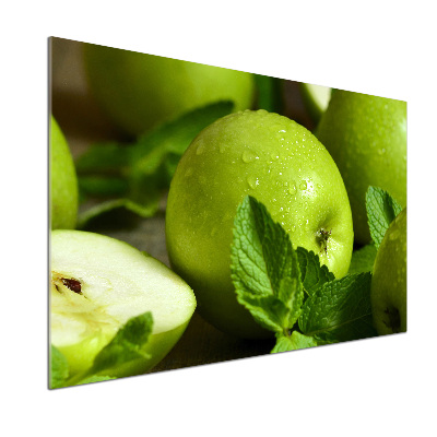 Glazen achterwand keuken Groene appels
