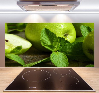 Glazen achterwand keuken Groene appels