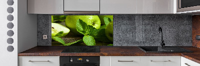 Glazen achterwand keuken Groene appels