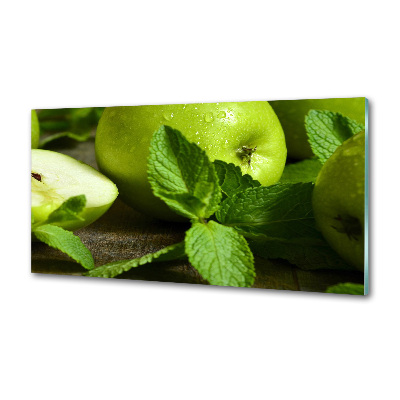 Glazen achterwand keuken Groene appels