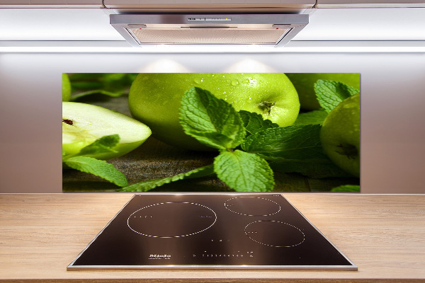 Glazen achterwand keuken Groene appels