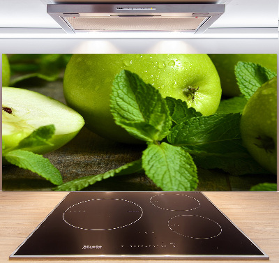 Glazen achterwand keuken Groene appels