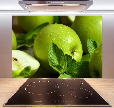 Glazen achterwand keuken Groene appels