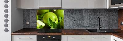 Glazen achterwand keuken Groene appels