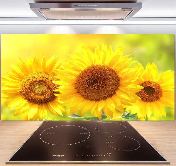 Spatscherm keuken Zonnebloemen