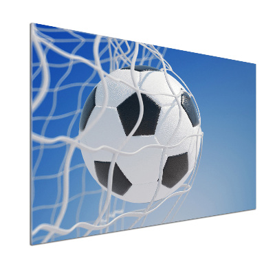 Keuken achterwand De bal ligt in het doel.