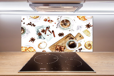 Spatscherm keuken Ochtendkoffie