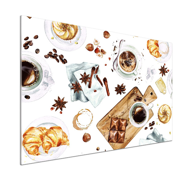 Spatscherm keuken Ochtendkoffie