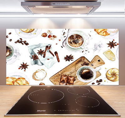 Spatscherm keuken Ochtendkoffie