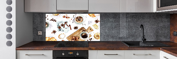 Spatscherm keuken Ochtendkoffie