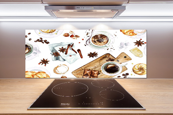 Spatscherm keuken Ochtendkoffie