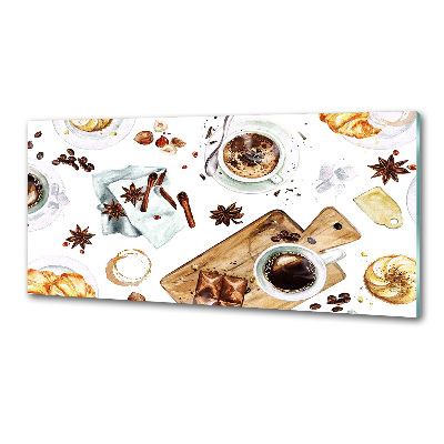 Spatscherm keuken Ochtendkoffie